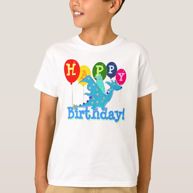 Camiseta El fiesta lindo del dragón del feliz cumpleaños (Anverso)
