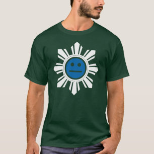 Camiseta El filipino Sun hace frente - azul y blanco