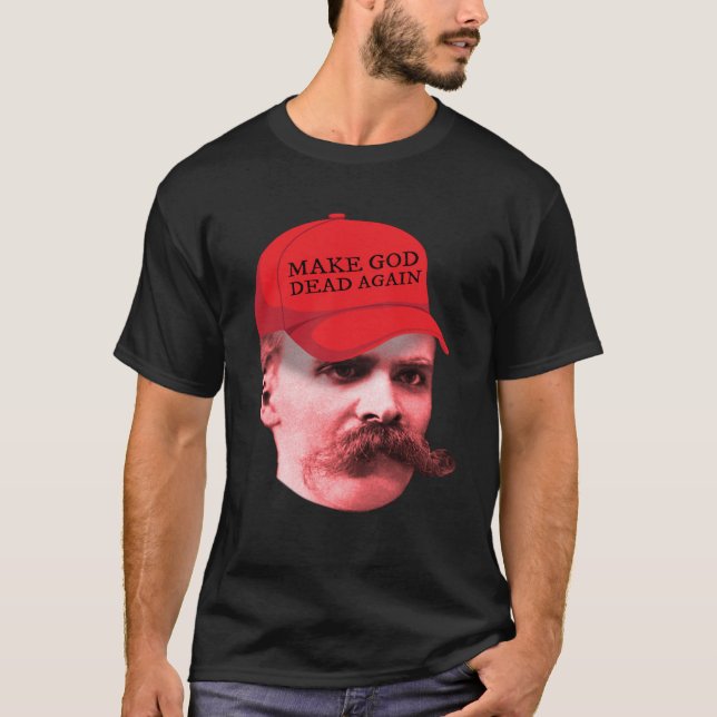 Camiseta El filósofo Nietzsche Trump Gorra Dios muerto (Anverso)