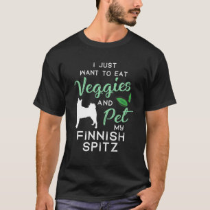 Camiseta El finlandés Spitz Funny Vegan Dog Lover Dueño Xma