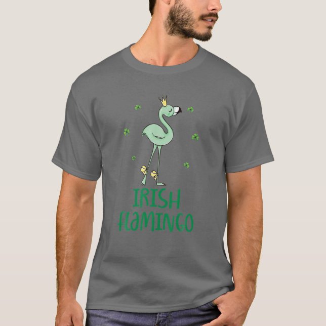 Camiseta El flamenco irlandés lindo Shamrock St Patrick's D (Anverso)