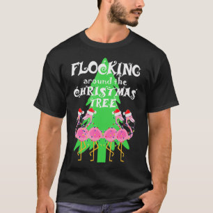 Camiseta El Flamingo Funny Se Rellena Alrededor Del Árbol D