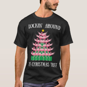 Camiseta El Flamingo Se Inundó Alrededor De Las Luces Del Á