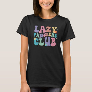 Camiseta El flojo club de páncreas T1D retro Groovy sabe de