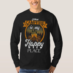 Camiseta El Fogata Es Mi Lugar Feliz Camping Camper