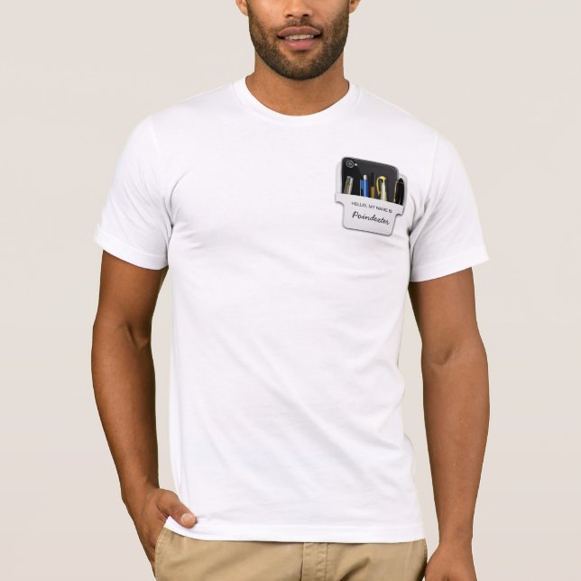 Camiseta El friki del protector del bolsillo hola mi nombre (Anverso)