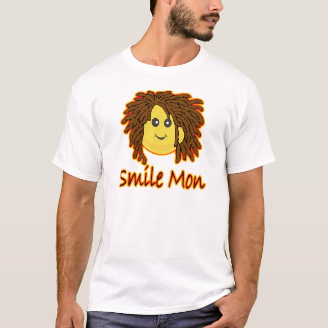 Camiseta El fuego Rasta de lunes de la sonrisa hace frente (Anverso)