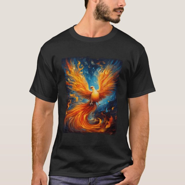 Camiseta El Fuego Y El Fénix Nacimiento De Aves Míticas De  (Anverso)