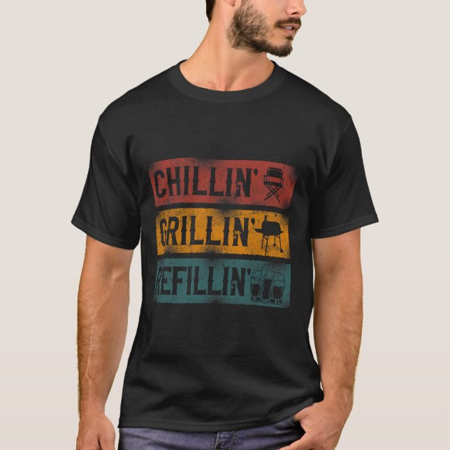 Camiseta El fumador paro Chillin' Grillin' Refillin' (Anverso)