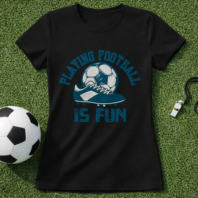 Camiseta El fútbol con botas y balón es divertido (Subido por el creador)