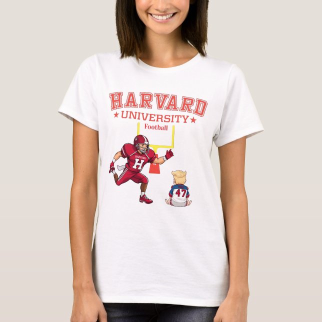 Camiseta El fútbol de Harvard se opone al régimen de Trump (Anverso)