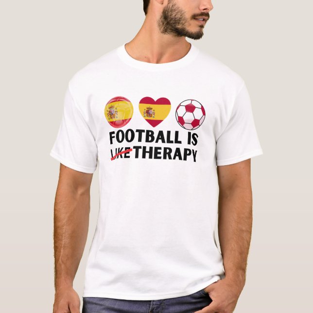 Camiseta El fútbol español es como la terapia (Anverso)