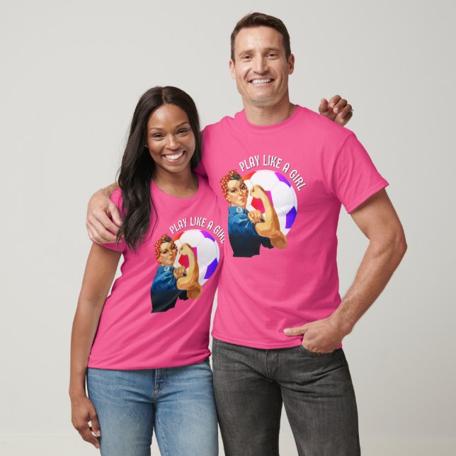 Camiseta El fútbol femenino rosado como CHICA (Unisexo)