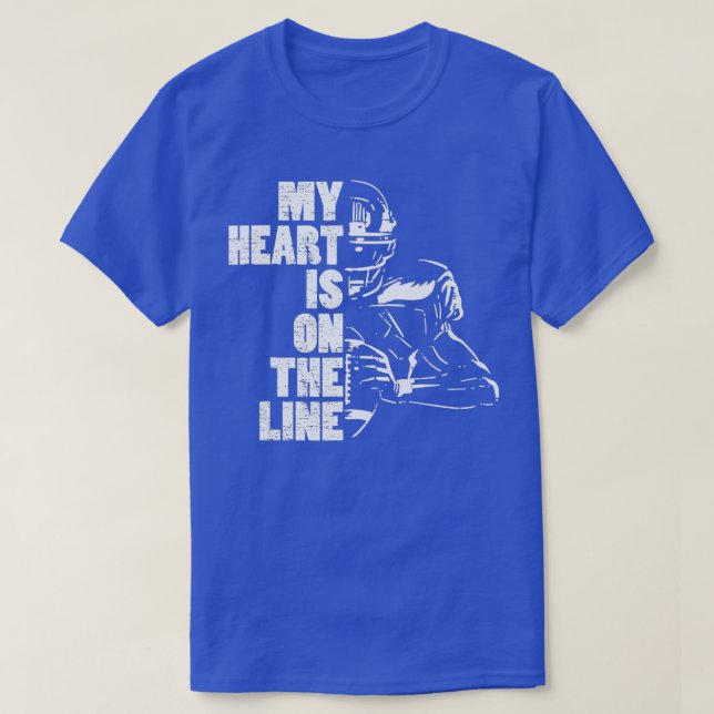 Camiseta El Fútbol Mi Corazón Está En La Línea Ofensiva Lin (Diseño del anverso)