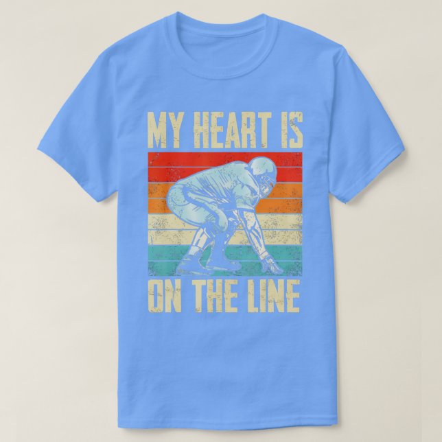 Camiseta El Fútbol Mi Corazón Está En La Línea Ofensiva Lin (Diseño del anverso)