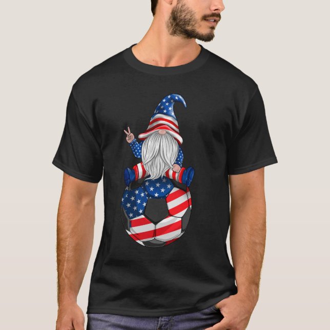 Camiseta El Fútbol Patriótico Estadounidense Gnomes Estados (Anverso)
