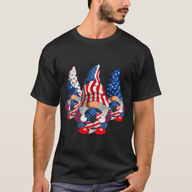 Camiseta El Fútbol Patriótico Estadounidense Gnomes Estados (Anverso)