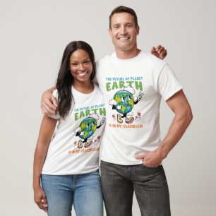 Camiseta El futuro de la paz del planeta Tierra en el aula