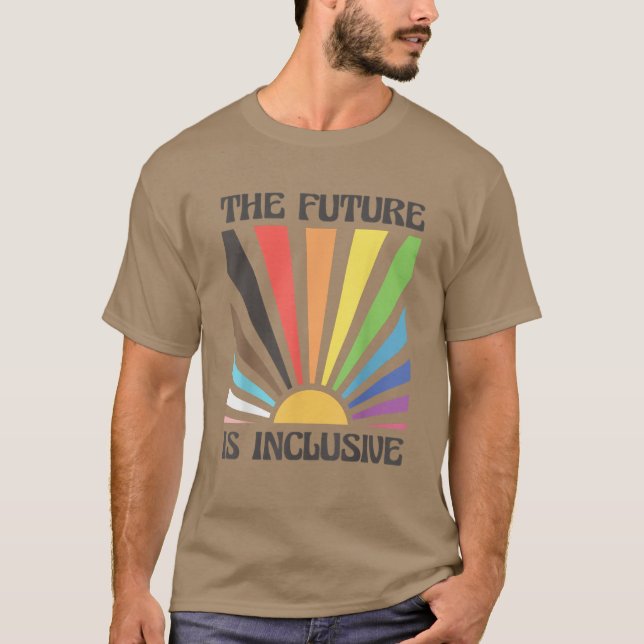 Camiseta El futuro es el amanecer del arcoiris inclusivo (Anverso)