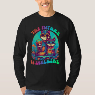 Camiseta El Futuro Es Inclusivo LGBT Gato Perro Mapache Gro