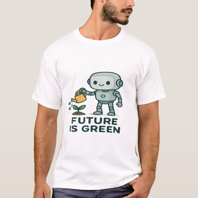 Camiseta El futuro es verde - Planta de Agua Robot Cuta (Anverso)