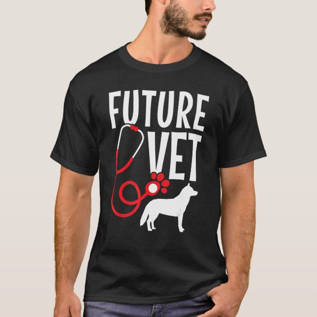 Camiseta El futuro veterinario se convierte en Médica anima (Anverso)