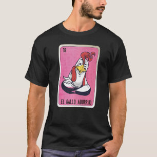 Camiseta El Gallo aburrido, tarjeta de bingo de jerga mexic