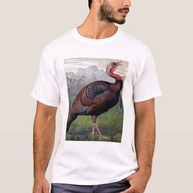 Camiseta El gallo de Turquía salvaje del americano, (Anverso)
