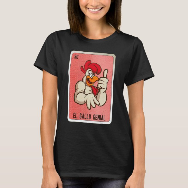Camiseta El Gallo Genial Mexican Slang Lottery Bingo Cards (Anverso)