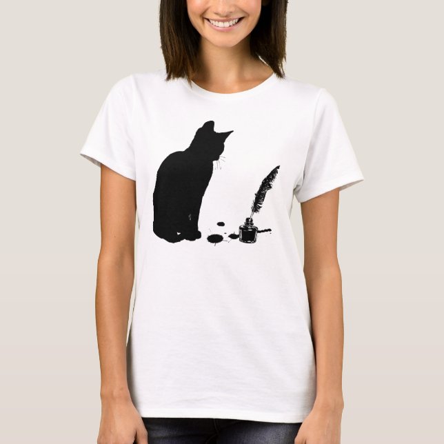 Camiseta El gatito curioso - gatos y libros (Anverso)
