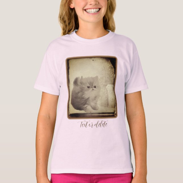 Camiseta El gatito persa lindo parece personalizado (Anverso)