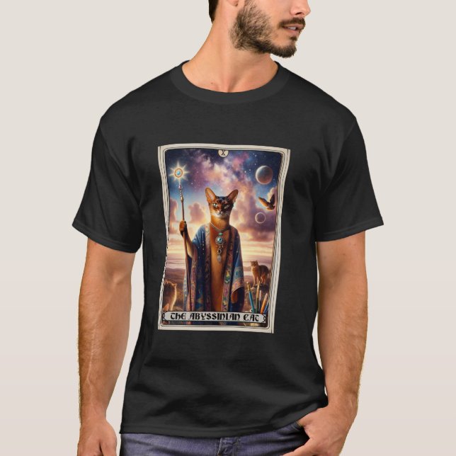 Camiseta El gato abysiniano Tarot Card Cat T Shirt (Anverso)