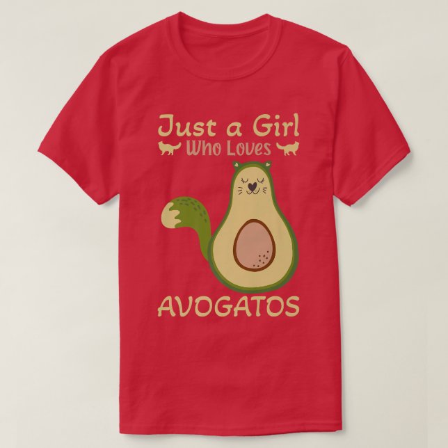 Camiseta El gato aguacate vegan a un Chica que ama a Avog (Diseño del anverso)