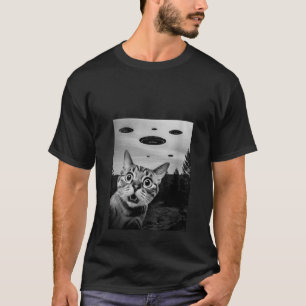 Camiseta El gato Alien invade OVNIs curioso estético extrañ