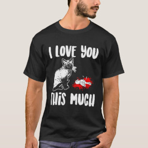 Camiseta El gato ama al pájaro muerto chiste de texto diari