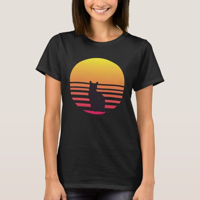 Camiseta El gato ama las puestas de sol (Anverso)