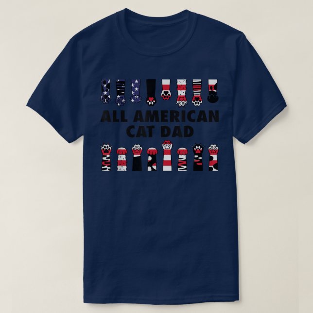 Camiseta El gato americano que ama a los norteamericanos en (Diseño del anverso)