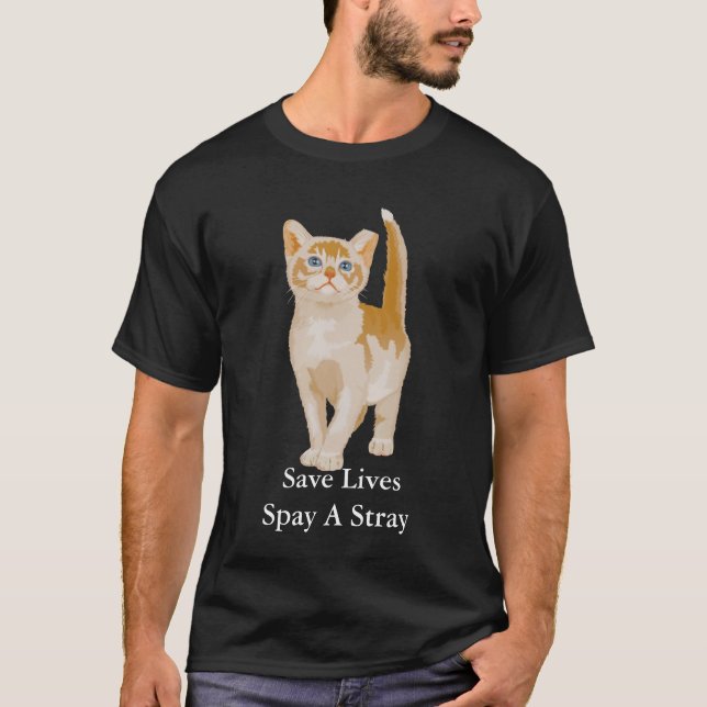 Camiseta El gato anaranjado, vidas de la reserva Spay un (Anverso)