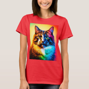 Camiseta el gato arco iris