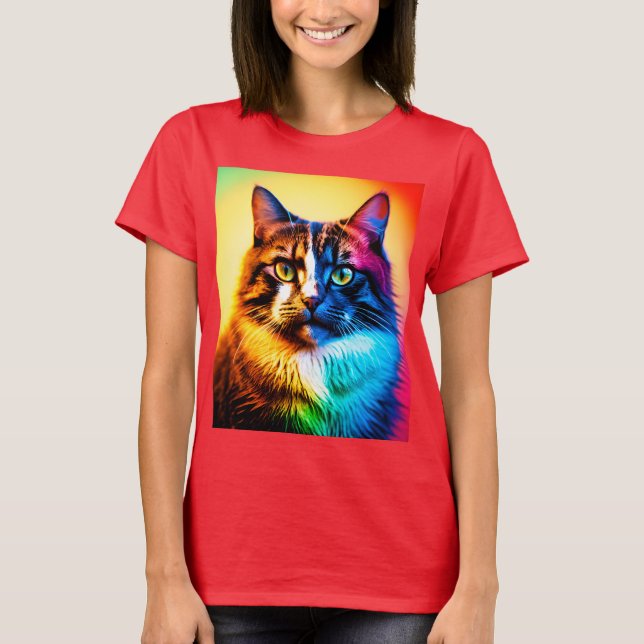 Camiseta el gato arco iris (Anverso)