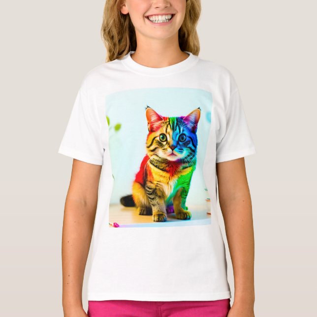 Camiseta El gato arcoíris (Anverso)