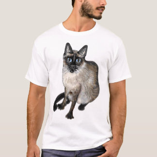 Camiseta El gato asiático con "¡Me encantan los gatos!"