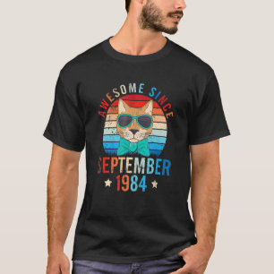 Camiseta El gato asombroso desde septiembre de 1984 Feliz c