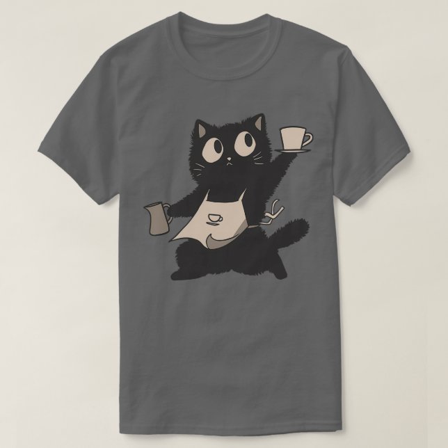 Camiseta El gato barista (Diseño del anverso)