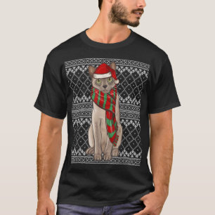 Camiseta El gato birmano Papá Noel Gorra Feo C