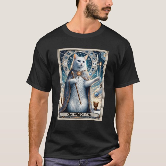 Camiseta El gato blanco tarot card (Anverso)