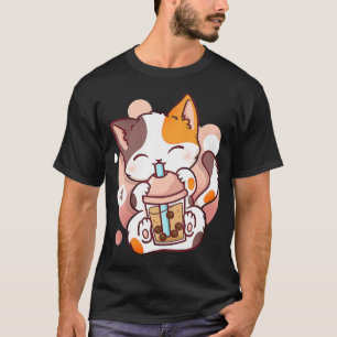 Camiseta El gato Boba Tea Bubble Tea Anime Kawaii Neko para