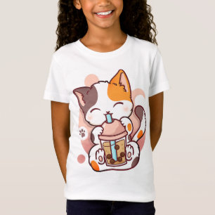 Camiseta El gato Boba Tea Bubble Tea Anime Kawaii Neko para