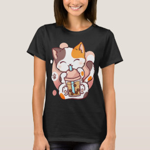 Camiseta El gato Boba Tea Bubble Tea Anime Kawaii Neko para