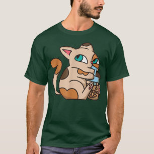 Camiseta El gato Boba Tea Bubble Tea Anime Kawaii Neko para